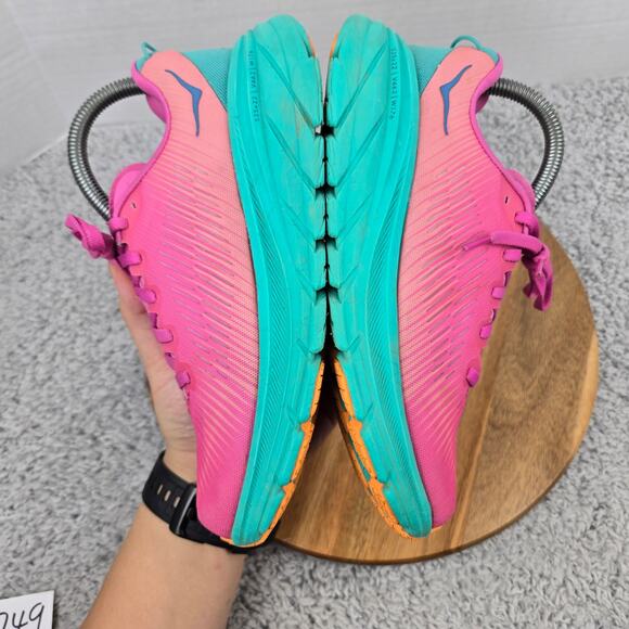 Hoka One One Womens 6B Rincon 3 Phlox Pink Atlantis Athletic Gym Running Shoe - Picture 7 of 12